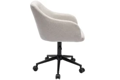 Miliboo Fauteuil De Bureau|Fauteuil De Bureau Petit Prix-Chaise de bureau capitonnée à roulettes en tissu effet velours texturé beige et métal noir BALTIK