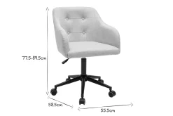 Miliboo Fauteuil De Bureau|Fauteuil De Bureau Petit Prix-Chaise de bureau capitonnée à roulettes en tissu effet velours texturé beige et métal noir BALTIK