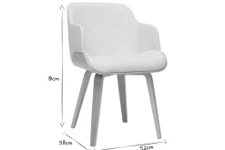 Miliboo Chaise Design|Chaise En Bois-Chaise design blanc et bois clair LUCIEN