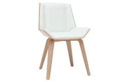 Miliboo Chaise Design|Chaise En Bois-Chaise design blanc et bois clair MELKIOR