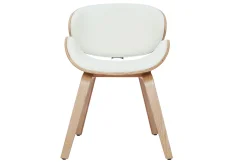 Miliboo Chaise Design|Chaise En Bois-Chaise design blanc et bois clair WALNUT