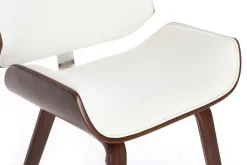 Miliboo Fauteuil Design|Voir Tous Les Fauteuils-Chaise design blanc et bois foncé RUBBENS