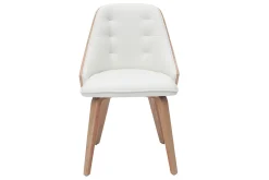 Miliboo Fauteuil Design|Voir Tous Les Fauteuils-Chaise design blanc et bois clair FLUFFY