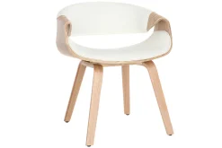 Miliboo Fauteuil Design|Voir Tous Les Fauteuils-Chaise design blanc et bois clair ARAMIS