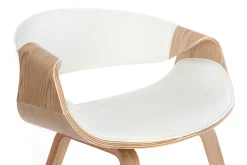 Miliboo Fauteuil Design|Voir Tous Les Fauteuils-Chaise design blanc et bois clair ARAMIS