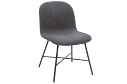 Miliboo Chaise Design-Chaise design effet velours gris et métal noir ARCADE