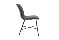 Miliboo Chaise Design-Chaise design effet velours gris et métal noir ARCADE