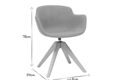 Miliboo Chaise Design-Chaise design en tissu effet velours jaune moutarde et bois clair massif AARON