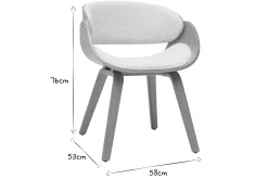 Miliboo Chaise Design-Chaise design en tissu effet laine bouclée blanc et bois clair BENT