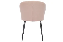 Miliboo Chaise Design-Chaise design en tissu effet velours rose poudré et métal noir YDA