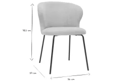 Miliboo Chaise Design-Chaise design en tissu effet velours rose poudré et métal noir YDA