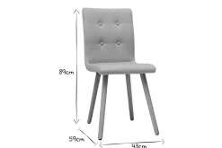 Miliboo Chaise Design-Chaise design en tissu gris clair et bois clair massif (lot de 2) HORTA
