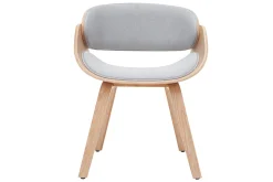 Miliboo Chaise Design|Chaise En Bois-Chaise design en tissu gris et bois clair BENT