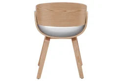 Miliboo Chaise Design|Chaise En Bois-Chaise design en tissu gris et bois clair BENT