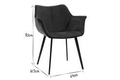 Miliboo Chaise Design-Chaise design en tissu velours bleu pétrole et métal noir VOLO