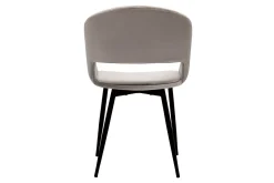 Miliboo Chaise Design-Chaise design en tissu velours taupe et métal noir PRISMA