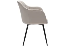 Miliboo Chaise Design-Chaise design en tissu velours taupe et métal noir MILLY