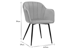 Miliboo Chaise Design-Chaise design en tissu velours taupe et métal noir MILLY