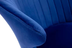 Miliboo Chaise Design-Chaise design en tissu velours bleu foncé et métal noir REQUIEM