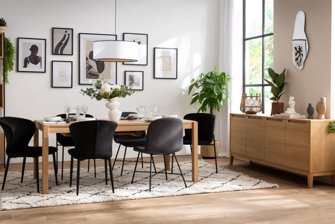 Miliboo Chaise Design-Chaise design en tissu velours gaufré bleu canard et métal noir REQUIEM