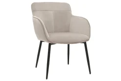 Miliboo Chaise Design-Chaise design en tissu velours taupe et métal noir FRIDA