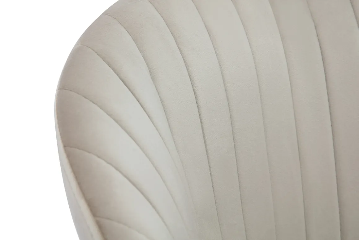 Miliboo Chaise Design-Chaise design en tissu velours gaufré taupe et métal noir REQUIEM