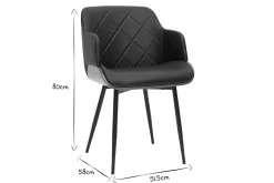 Miliboo Chaise Design-Chaise design noir, bois foncé et métal LUCIEN