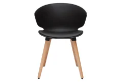 Miliboo Chaise Design-Chaise design noir et bois clair massif WING