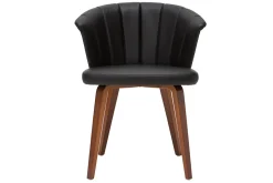 Miliboo Chaise Design-Chaise design noir et bois foncé noyer ALBIN