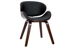 Miliboo Chaise Design-Chaise design noir et bois foncé noyer WALNUT