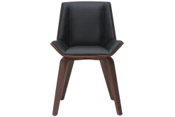 Miliboo Chaise Design|Chaise En Bois-Chaise design noir et bois foncé noyer MELKIOR