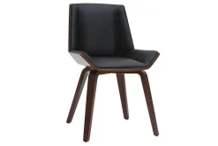 Miliboo Chaise Design|Chaise En Bois-Chaise design noir et bois foncé noyer MELKIOR