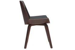 Miliboo Chaise Design|Chaise En Bois-Chaise design noir et bois foncé noyer MELKIOR