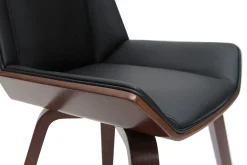 Miliboo Chaise Design|Chaise En Bois-Chaise design noir et bois foncé noyer MELKIOR