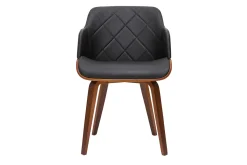 Miliboo Chaise Design-Chaise design noir et bois foncé LUCIEN