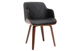 Miliboo Chaise Design-Chaise design noir et bois foncé LUCIEN
