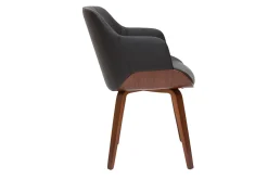Miliboo Chaise Design-Chaise design noir et bois foncé LUCIEN