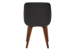Miliboo Chaise Design-Chaise design noir et bois foncé LUCIEN