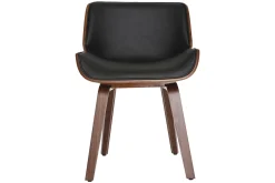 Miliboo Fauteuil Design|Voir Tous Les Fauteuils-Chaise design noir et bois foncé RUBBENS