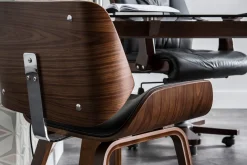 Miliboo Fauteuil Design|Voir Tous Les Fauteuils-Chaise design noir et bois foncé RUBBENS