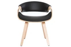 Miliboo Fauteuil Design|Voir Tous Les Fauteuils-Chaise design noir et bois clair ARAMIS