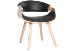 Miliboo Fauteuil Design|Voir Tous Les Fauteuils-Chaise design noir et bois clair ARAMIS