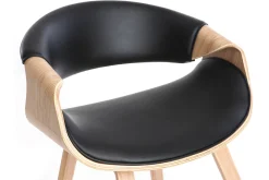 Miliboo Fauteuil Design|Voir Tous Les Fauteuils-Chaise design noir et bois clair ARAMIS
