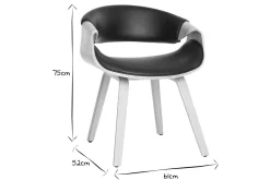 Miliboo Fauteuil Design|Voir Tous Les Fauteuils-Chaise design noir et bois clair ARAMIS