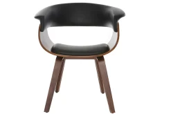 Miliboo Fauteuil Design|Voir Tous Les Fauteuils-Chaise design noir et bois foncé noyer OKTAV