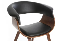 Miliboo Fauteuil Design|Voir Tous Les Fauteuils-Chaise design noir et bois foncé noyer OKTAV