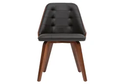 Miliboo Fauteuil Design|Voir Tous Les Fauteuils-Chaise design noir et bois foncé noyer FLUFFY