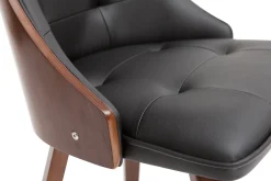 Miliboo Fauteuil Design|Voir Tous Les Fauteuils-Chaise design noir et bois foncé noyer FLUFFY