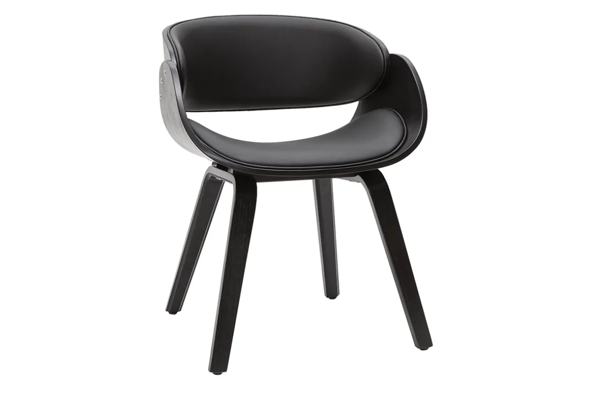 Miliboo Chaise Design|Chaise En Bois-Chaise design noire BENT