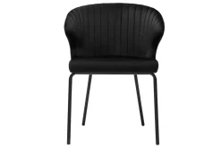Miliboo Chaise Design-Chaise design noire en tissu velours et métal REQUIEM